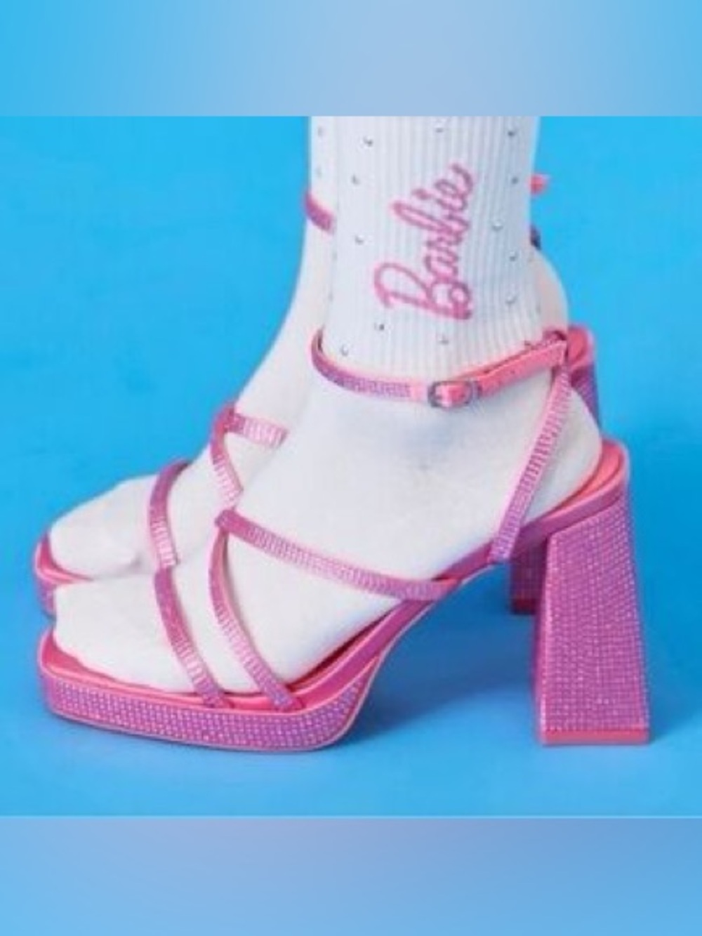 FOREVER 21 x BARBIE RHINESTONE PLATFORM HEELS | SIZE 10/41